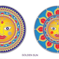 SunSeal, Window Sticker Sunlight Sticker, Golden Sun, Gold, Golden, Golden Sun Window Sticker, Sun Window Sticker