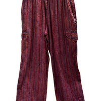 Pants Long Cargo Stripe Cotton