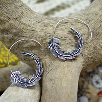 Earring Metal Spiral Feather M