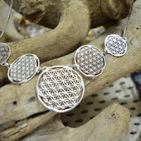 Flower Of Life Multi Disc Metal Necklace