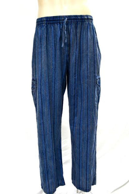 Pants Long Cargo Stripe Cotton