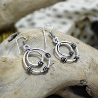 Earring Metal Dbl Circle W/Knots A