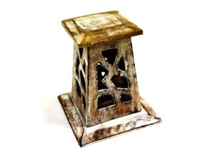 Wood incense Cone Tower small