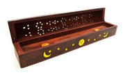 Incense Holder Wood Hut Box Sun & Moon 30cm