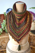 Crochet Scarf Bandana Cowl  50% Wool