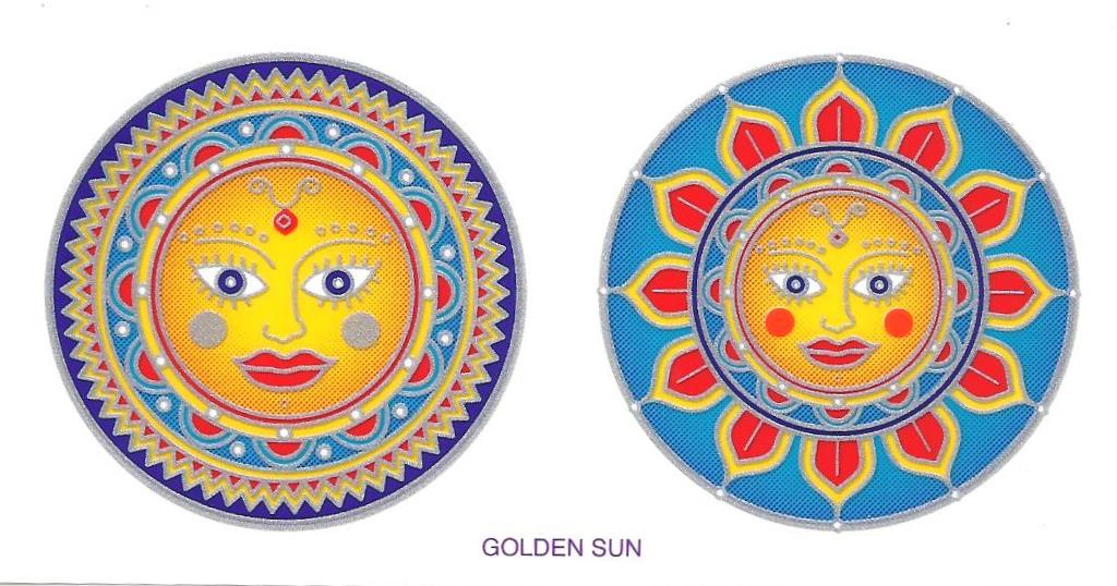 SunSeal, Window Sticker Sunlight Sticker, Golden Sun, Gold, Golden, Golden Sun Window Sticker, Sun Window Sticker